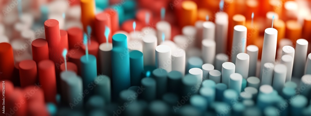 Poster a vibrant 3d rendered visualization depicting the dynamic frequency distribution and patterns of tec