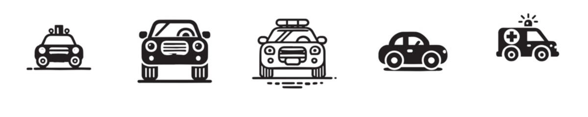 vector collection of car icon silhouettes