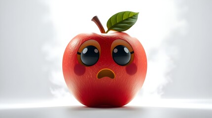 playful animated apple on original background for promoting healthy lifestyle campaigns