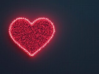 Obraz premium A glowing heart icon on a Valentine s health monitoring app, innovative healthcare, romantic focus, festive technology