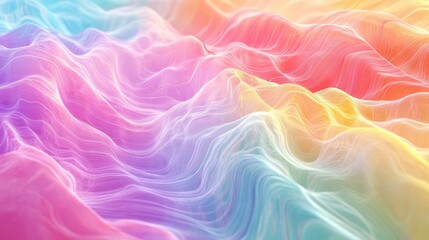 Fototapeta premium Abstract digital visualization of flowing waves in vibrant colors,