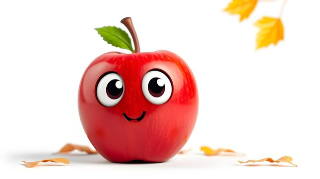 charming and colorful animated apple on creative background for health and wellness initiatives