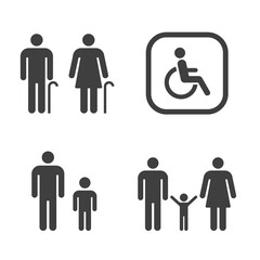 Human symbol set. White background.