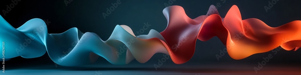 Poster mesmerizing animation showcasing the dispersion of a wave packet into different frequencies resultin