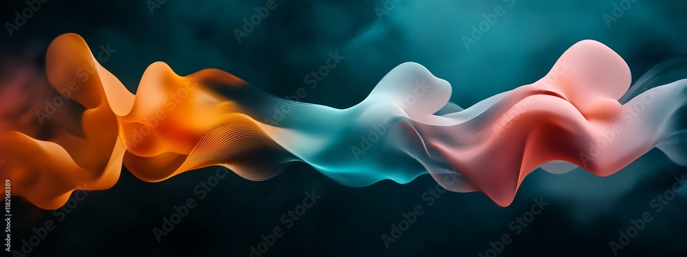 Poster captivating showcasing the dynamic and colorful interference patterns created by the interaction of 