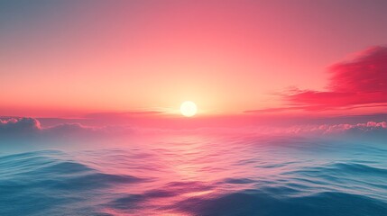 Obraz premium Misty horizon pink peaks sunrise high resolution hd wallpaper