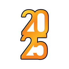 2025 word design, vector art illustration.