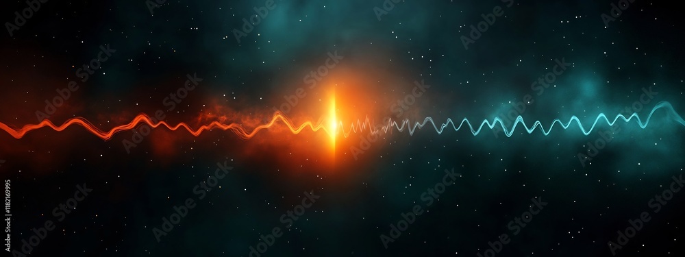 Poster of an animated wave packet propagating through space with a specific frequency showcasing the dynami