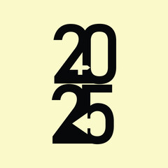 2025 word design, vector art illustration.