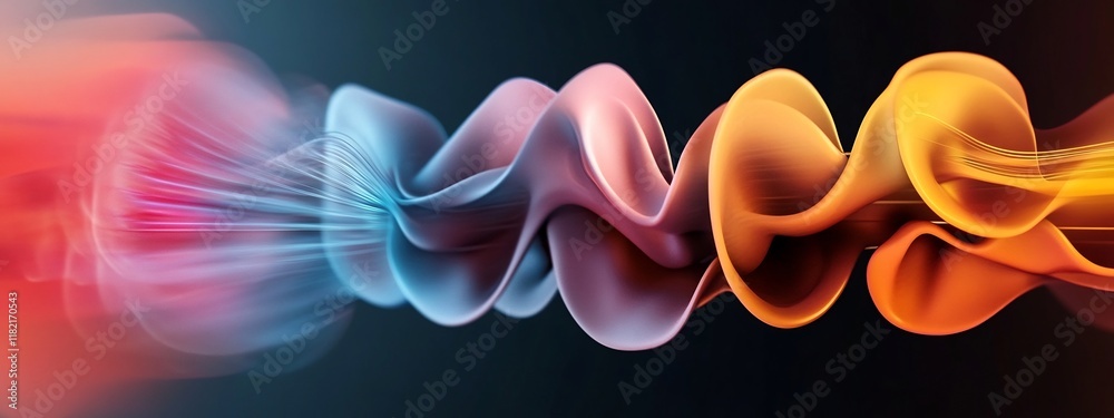 Poster colorful and dynamic depicting the and oscillation of sound frequencies creating a captivating and v
