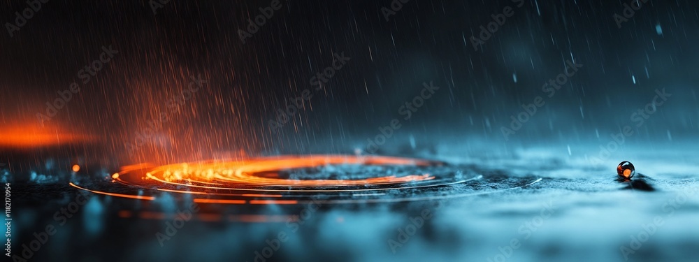 Poster a 3d rendered image of a weather radar display showing the frequency and patterns of precipitation w