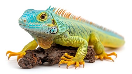 Fototapeta premium Vibrant Green Iguana: A Striking Portrait of Tropical Beauty