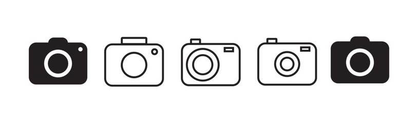 Camera icon set, Digital photo camera icon. camera photography icon transparent png and vector illustration.