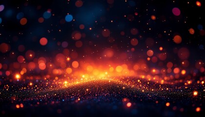 Fototapeta premium Glowing Ember Landscape: A Darkly Romantic Sparkle