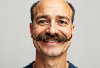 Portrait of a man with a moustache and a warm smile