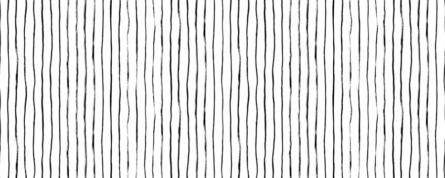 Doodle geometric seamless pattern with regular parallel vertical stripes. Hand drawn straight thin brush strokes.