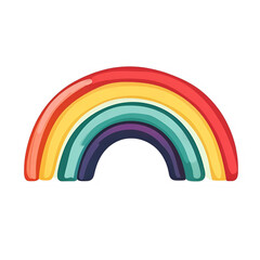 Colorful Retro Rainbow Sticker Design, Vibrant Arc, Happy Symbol