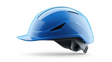 Fototapeta premium Bright Blue Safety Helmet for Construction Sites