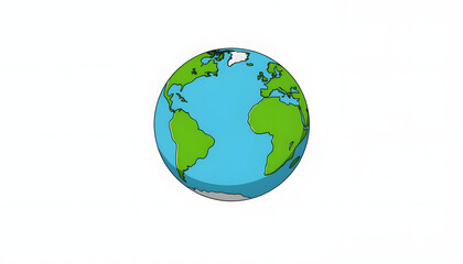 Illustration of the earth isolated on a white background, pop-art