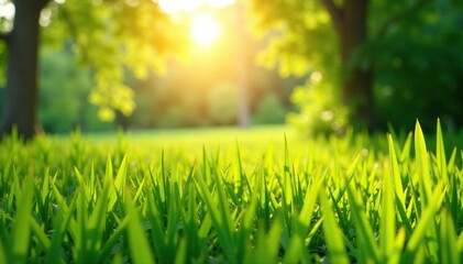 Soft sunlight filters through a serene green field, calm, green field, sunlight filtering