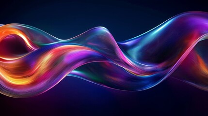 Abstract Colorful Wave Composition Digital Art, Neon Hues, Flowing Lines, Dynamic Energy, Abstract Background Abstract art, digital painting