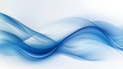 Fototapeta premium Abstract Blue Wave Composition Flowing Lines, Serene Design, Digital Art, Abstract Background Abstract art, digital art