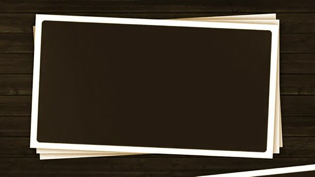 blackboard black and white sepia flat design intro design set of multiple paper canvas template turning pages photo album gallery wooden table 3d render motion graphics social media introduction blank