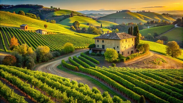Sun-drenched Verdicchio Grapes in Castelli di Jesi, Marche, Italy - Architectural Photography