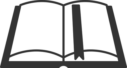 Open Book Icon with Bookmark