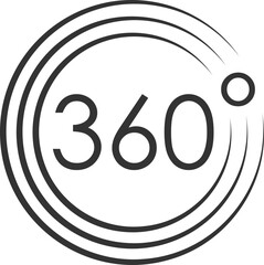 360-degree rotation icon with circular arrows