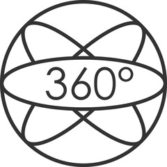 360-degree rotation icon with circular arrows