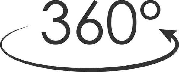 360-degree rotation icon with circular arrows