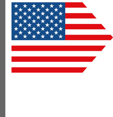 American flag with arrow-shaped design