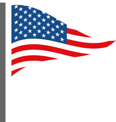 Waving American flag illustration