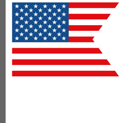 Waving American flag on flagpole