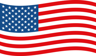 Waving American flag illustration