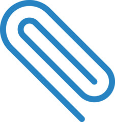 Blue minimalist paperclip icon