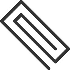 Minimalist black paperclip icon