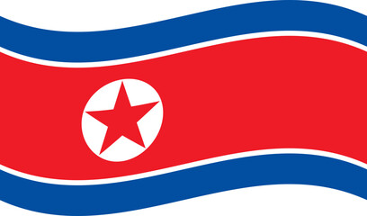 Waving North Korea flag illustration