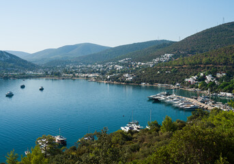 Beautiful Torba bay. A quiet tourist beach on the Bodrum peninsula. Aegean coast. Turkey holidays...