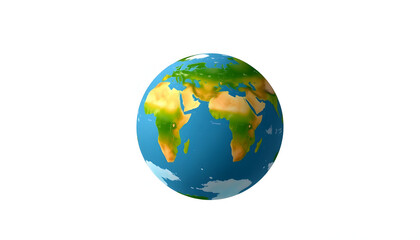 Earth Globe, flat design, with white tones