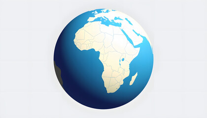 Fototapeta premium Planet earth globe map with Africa America continent on center outline icon symbol transparent isolated, pop-art, with white tones