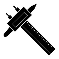 digital caliper  silhouette vector illustration