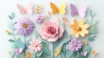 Creating Beautiful Paper Craft Art Floral Arrangements White Background Crafting Indoor Close-Up Nature Inspiration