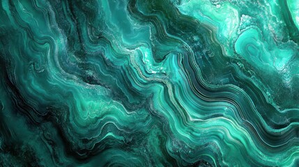 Obraz premium Vivid underwater effect of bright ripple patterns in aquamarine and emerald green digital art abstract high detail