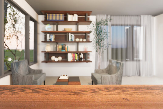 close up of a desk in a modern home office space
