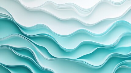 Fototapeta premium Bright teal and pale blue ripple patterns abstract water texture high detail fresh environment artistic viewpoint