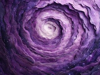 Obraz premium Creating a Cosmic Voyage Paper Craft Art in a Spiral Galaxy of Purple Space