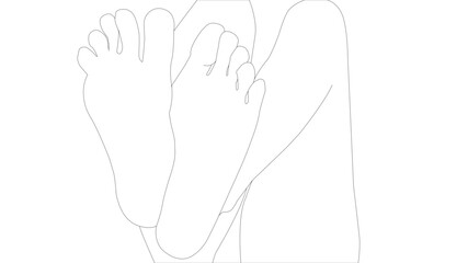 Female bare feet sole