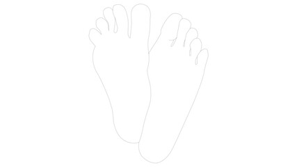 Obraz premium Couple of female bare feet sole in the bed